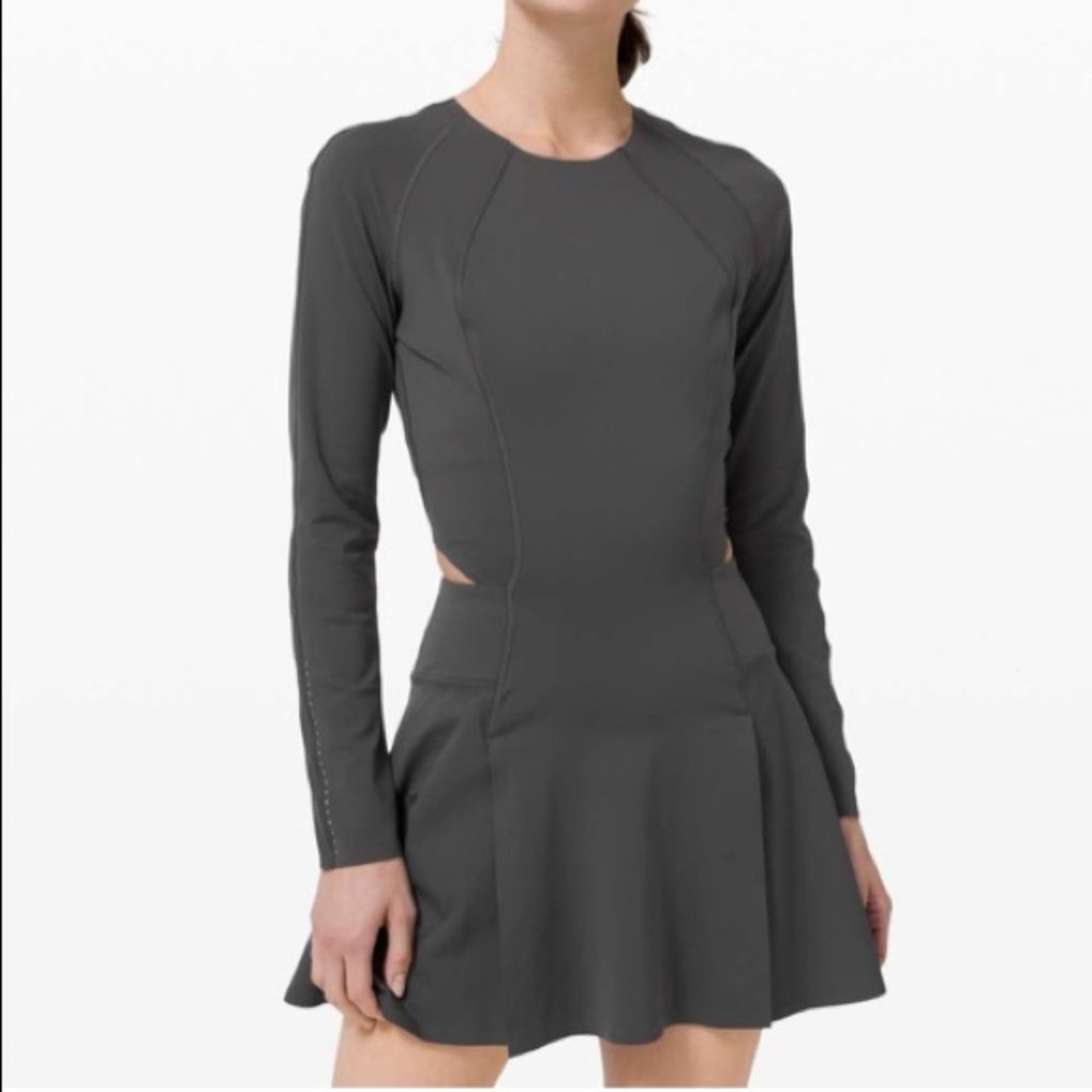 NEW Lululemon Runnin Pretty Dress: Graphite Grey sz 8